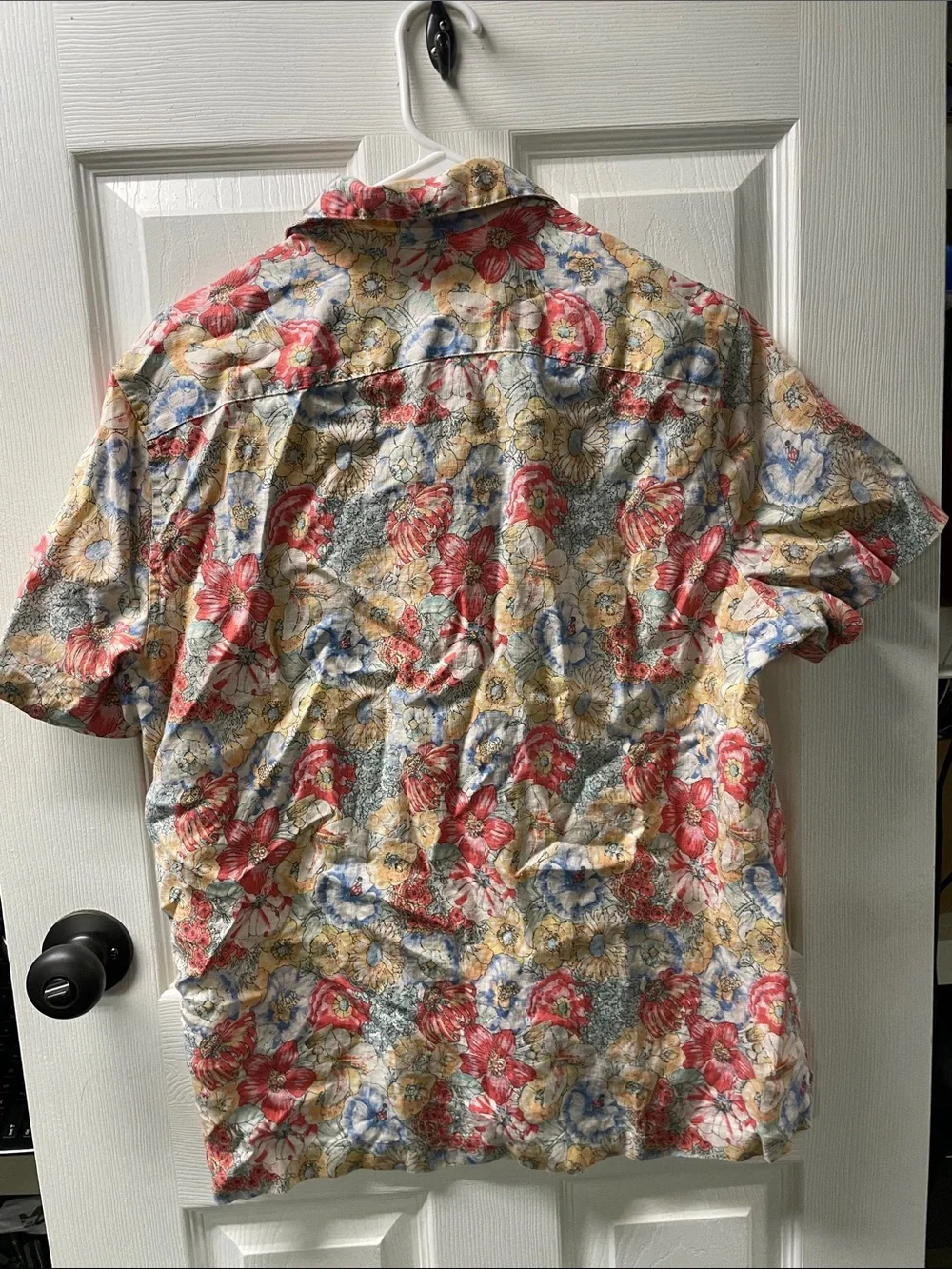 J. Crew Short-Sleeve Floral Button-Down Shirt - Red, Yellow, Blue
